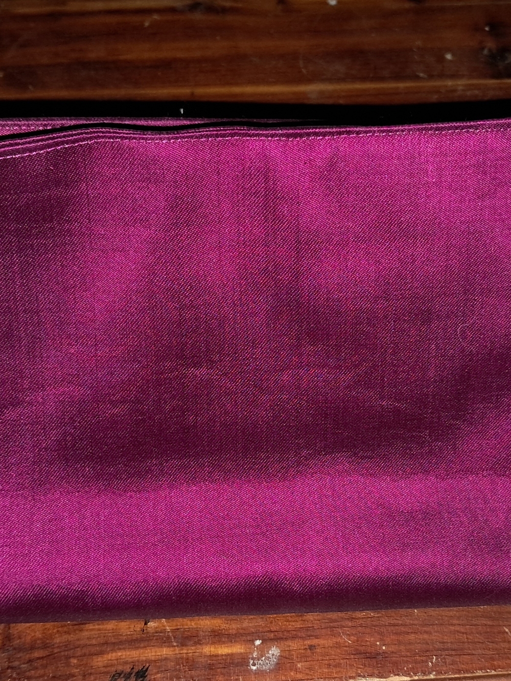 Satin Wristlet Clutch in Deep Magenta
